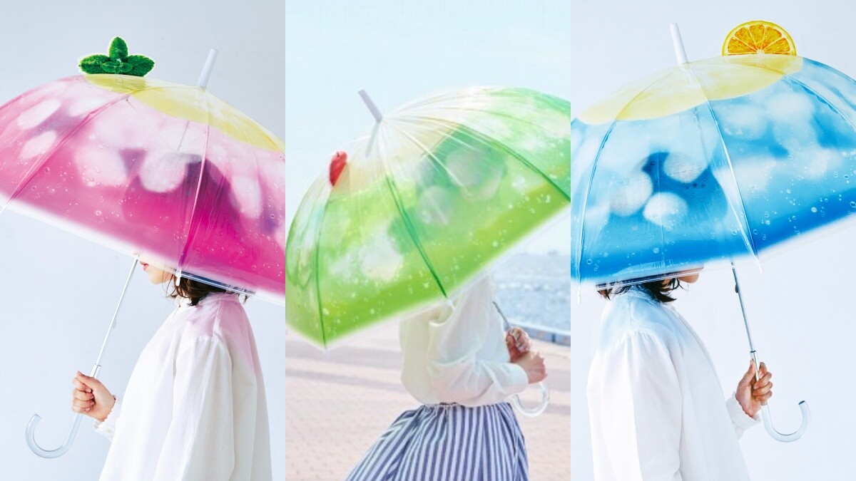 雨天也想出門！超夢幻「蘇打汽水透明傘」好心情帶著走，櫻桃、薄荷、檸檬想包色